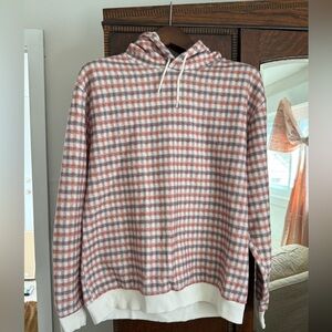 Topman Red and White Checkered Hoodie
